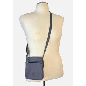 Kipling El Dorado Slate Blue Crossbody Bag Purse Wallet Adj Strap EUC